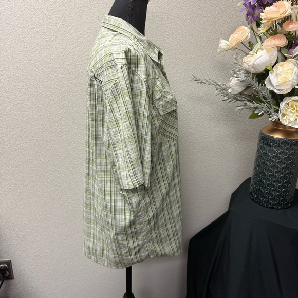 Marmot Green Plaid Short Sleeve Button Shirt Outdoor Hiking Casual L - Picture 6 of 10
